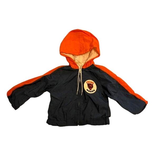 Vintage Chicago Bears Windbreaker Zipper Hoodie Jacket 12M - Picture 1 of 6